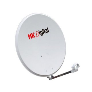 MK Digital 80cm Sat-Antenne Schssel Stahl Hellgrau