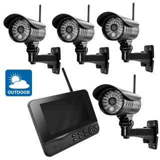 MTVision HS-400 Video-Funkberwachungssystem mit 4 Kameras und Monitor