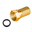 F-Stecker 8,2 mm Breite Mutter VERGOLDET Wasserschutz mit...