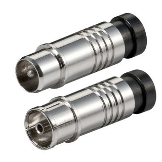 Koaxial Kompressions Stecker Kupplung fr Kabel Auen  7,0 mm