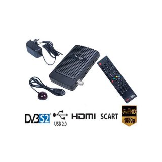 Camping mini SAT Anlage im Koffer +12V HD Receiver  1080P+ LNB + Schssel SET